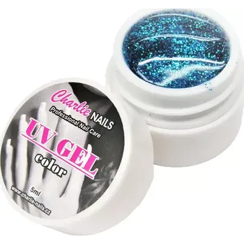 Charlie UV/LED gel 5ml - modrý glitter č.418