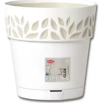 Obal na květináč Obal na květník CLOE samozavlažovací plastový bílý d15x15cm