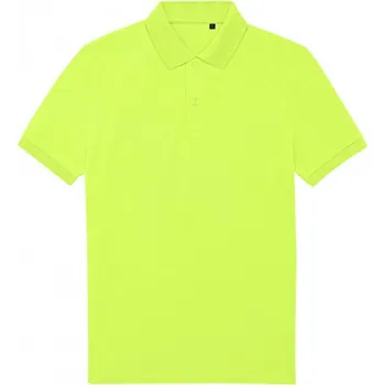Pánské tričko B&C Prodyšná pánská směsová polokošile z jemného piqué Barva: žlutá neonová, Velikost: 3XL BCPU428