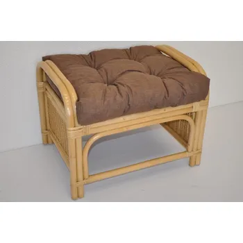 Taburet Nábytek PEGAS Ratanová taburetka Ear medová polstr hnědý melír