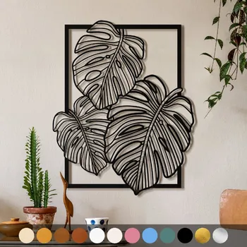 Obraz WoodenPuzzle.cz Dřevěný obraz - Monstera Barva: Růžová, Velikost: L