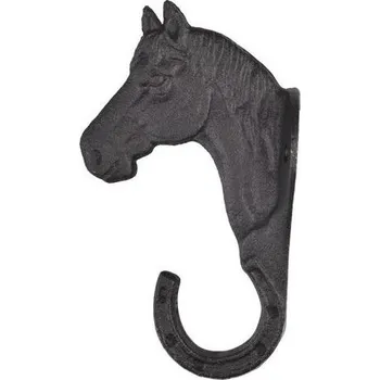 Síť na seno Věšák na uzdečky HKM hlava koně přímý litinový černý