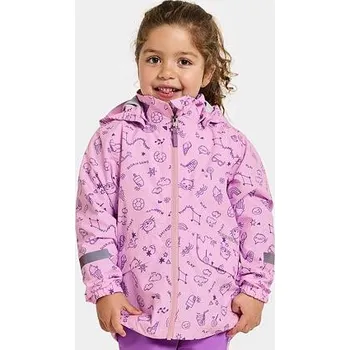 Chlapecká bunda Dětská nepromokavá bunda Didriksons Norma doodle orchid pink - ROSTOUCÍ velikost 140