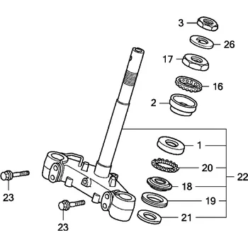 Sada ložisek krku řízení OEM, Honda Lead 110