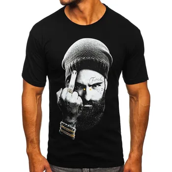 Pánské tričko Černé pánské tričko s potiskem Bolf 142175 - M