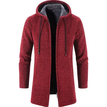 Pánská softshellová bunda Pánský dlouhý kardigan na zip Barva: Bordová, Velikost: XL