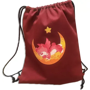 Dětský batoh Textilní dětský batoh vínová 30x35 cm meďa na měsíci