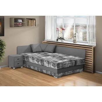Postel Nabytekmorava Čalouněná postel s úložným prostorem Robin 120x200 cm Barva: Šedá/Mega 052 šedá