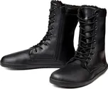 Ahinsa shoes Dámské barefoot zimní boty Jaya Winter na zip s černým kožíškem 42