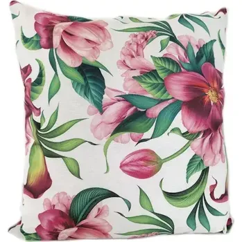 Dekorativní polštářek Dekorační polštář květy vínové 45 x 45 cm | RTex