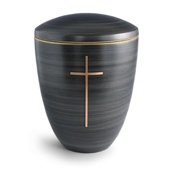 Smuteční dekorace Keramická urna Tosca - Kříž/Šedá