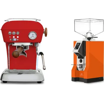 Set domácích spotřebičů Ascaso Dream PID, Love Red + Eureka Mignon Specialita, CR orange