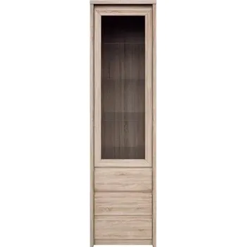 Knihovna Vitrína Norton 1w3s, dub sonoma (BEZ osvětlení)