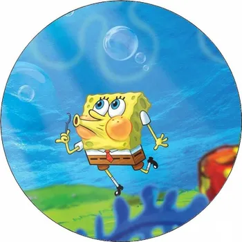 Jedlá dekorace na dort Jedlý papír Spongebob a bublifuk 19,5 cm