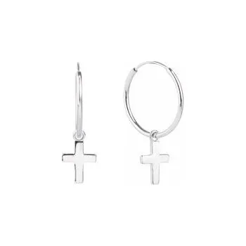 Náušnice NUBIS® Stříbrné náušnice s křížky - NB-3480