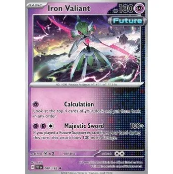 Sběratelská karetní hra Pokémon TEF 080/162 Iron Valiant - Temporal Forces Stav: Near Mint, Verze: HOLO