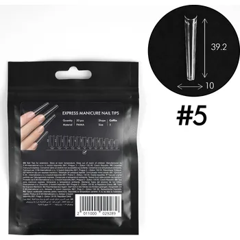 Umělé nehty emi Gelové tipy na nehty Coffin, velikost 5