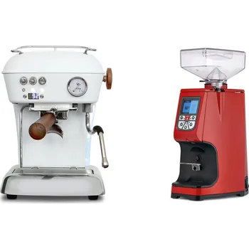 Kávovar Ascaso Dream PID, Cloud White + Eureka Atom 60, ferrari red