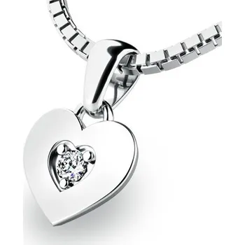 Přívěsek Dámský přívěsek žluté zlato 585/1000 srdce 10874-B-ZIR bez řetízku