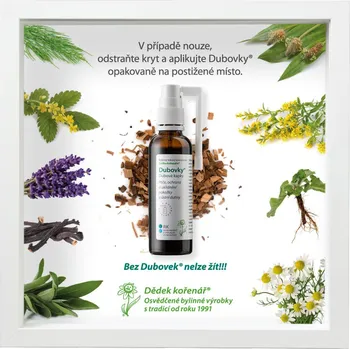 Přírodní produkt Dědek kořenář Dubovky® v obraze | Rámeček s originálními Dubovkami® 50 ml | RK