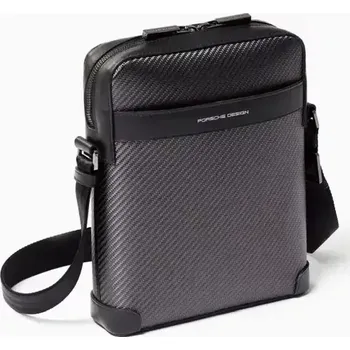 Cestovní taška PORSCHE DESIGN Carbon Shoulder Bag S1 Taška přes rameno z uhlíkových vláken černá (Taška na výšku s organizérem a polstrovanou přihrádkou na tablety.)