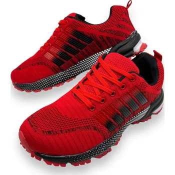 Pánské tenisky Fashion Pánské červené šněrovací tenisky Barva: Červená, Velikost: 44