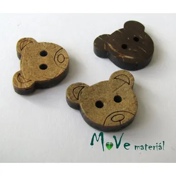 Knoflík Knoflík kokosový méďa 16x20mm, 2ks