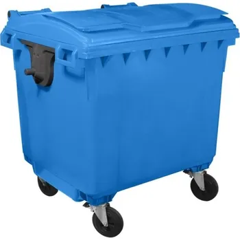 Popelnice NAODPAD Plastový kontejner 1100 l modrý ploché víko