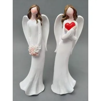 Vánoční dekorace Anděl se srdcem a květinou