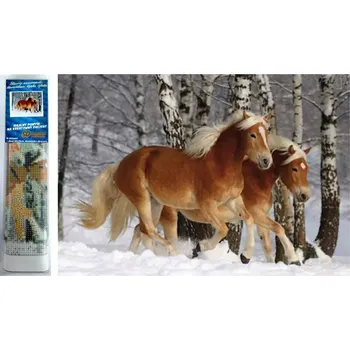Diamantové malování Norimpex Diamantové malování Koně ve sněhu 30x40cm