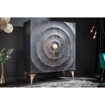 Orientální obývací skříňka Golden Sunset 120cm černá/zlatá