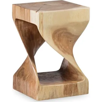 Stolička Luxusní taburetka Twist čtvercová z masivu