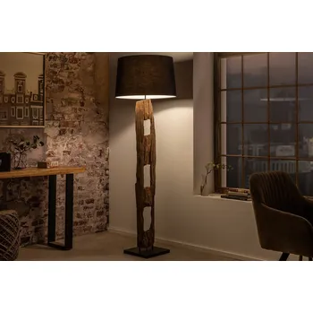 Stojací lampa Stylová přírodní stojací lampa Barracuda 177cm černá
