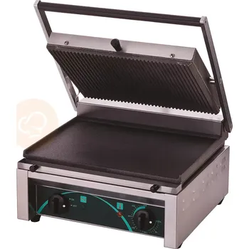Kuchyňský gril Elektrický kontaktní gril na panini, dolní deska hladká, 410x410x205 mm | RESTO QUALITY, RN101-B