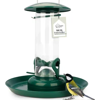 Krmítko pro ptáka REAVET Krmný sloupek na obiloviny s extra rozšířenou podávací miskou