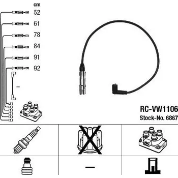 Zapalovací kabel Sada kabelů pro zapalování NGK RC-VW1106