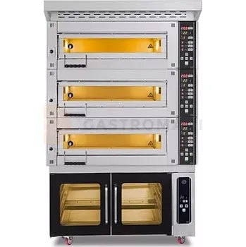 Pec na pizzu Pekařská trouba 3-komorová modulová, elektrická, 25,5 kW, 400 V, 1260x1020x2050 mm | RESTO QUALITY, MT/800/2