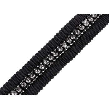 Galanterie Lampas / prýmek / vsadka s kamínky a řetízkem šíře 15 mm