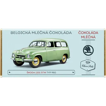 Čokoláda Čokoláda RETRO 100g Škoda 1201 STW mléčná (Belgická čokoláda - 32% obsah kakaa)