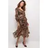Dámské šaty Volánkové šaty 61003-2 leopardí vzor