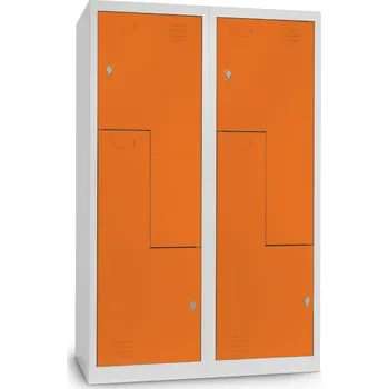 Šatní skříň Kovová šatní skříňka Z, 120 x 50 x 180 cm, otočný zámek, oranžová - ral 2004