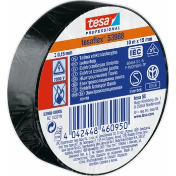 Izolační páska Tesa Elektrická izolační páska 5000V PVC 10m 15mm černá 53988-00005-00