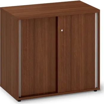 Šatní skříň Nízká skříň s posuvnými dveřmi ProOffice 80 x 45 x 73,5 cm, ořech