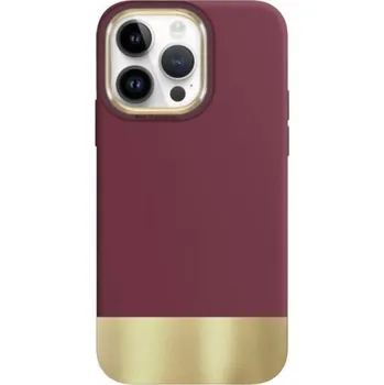 Pouzdro na mobilní telefon Ochranný kryt s pokovenou spodní částí pro iPhone 14 Pro - vínový