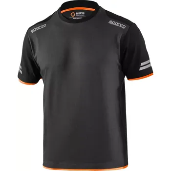 Pánská móda Sparco Tričko Tech L Černá / Oranžová