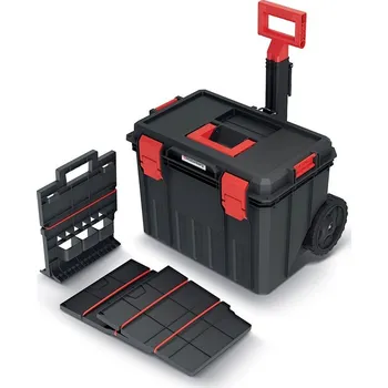 Kufr s kolečky C, držák na nářadí, přepážky, černá