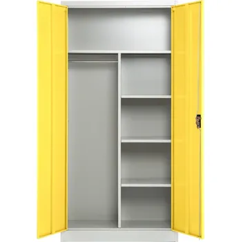 Šatní skříň Kovová šatní skříň, 90 x 45 x 185 cm, cylindrický zámek, žlutá - ral 1023