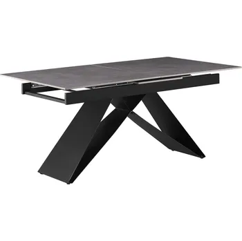 Jídelní stůl Max-i Jídelní rozkládací stůl, beton/černá, 160-200x90 cm, MAJED
