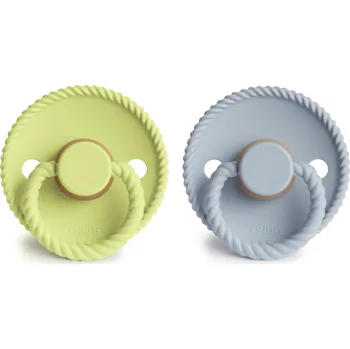 dudlíky Frigg Dudlík Frigg Rope 2-pack kaučuk vel.1 Green Tea/Powder Blue