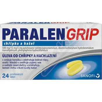 Lék na bolest, zánět a horečku Paralen Grip chřipka a kašel 500/15/5mg tbl.flm.24